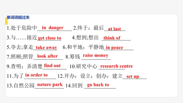 Module 6  Animals in danger期末模块复习课件-外研版八年级上册