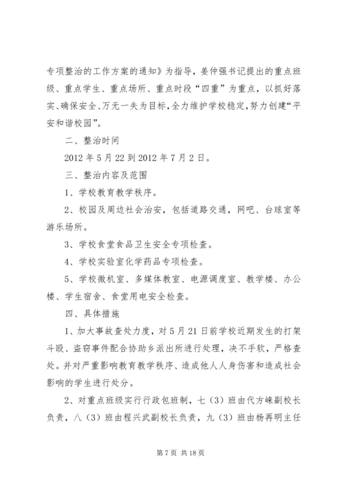 草川小学关于开展集中整治校园及周边治理秩序专项活动的实施方案.docx