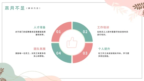 简约莫兰迪色人事部月末工作总结PPT模板