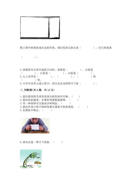 教科版二年级上册科学期末测试卷（精选题）word版.docx