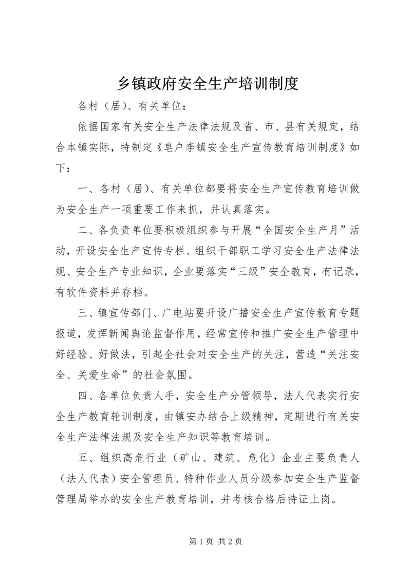 乡镇政府安全生产培训制度.docx