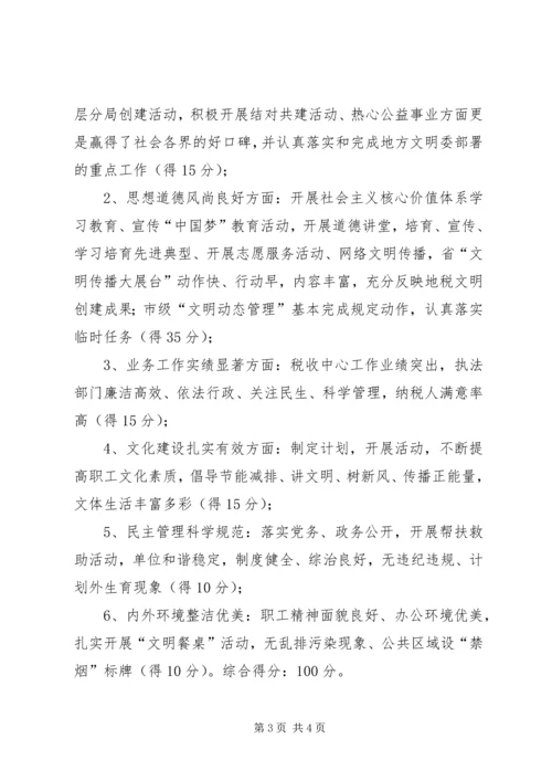 地税局申报文明单位自测自评报告 (2).docx