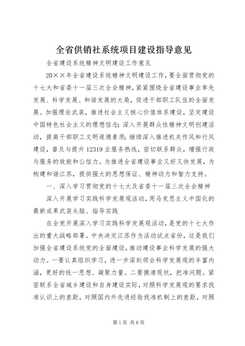 全省供销社系统项目建设指导意见 (2).docx