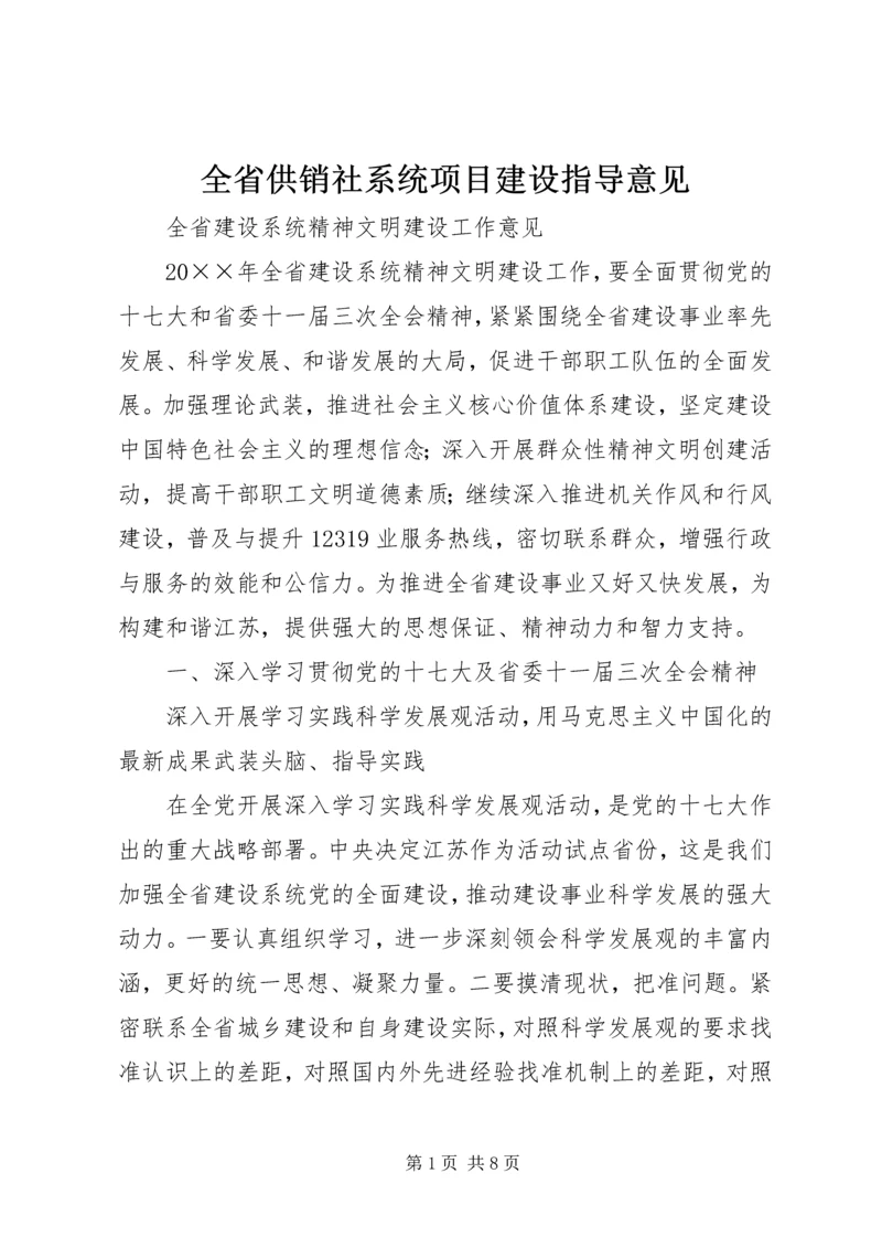 全省供销社系统项目建设指导意见 (2).docx