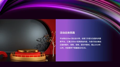 黑色水彩风彩色活动促销方案PPT模板