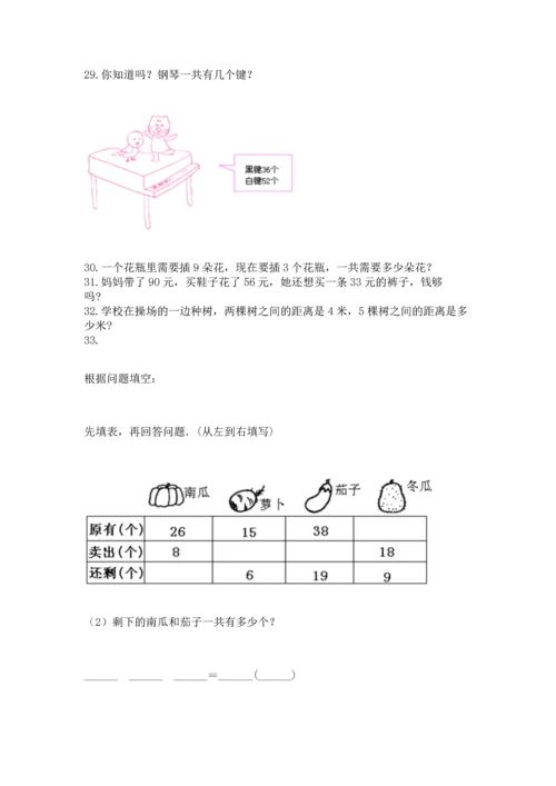 小学二年级上册数学应用题100道1套.docx