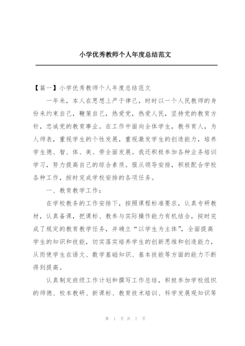 小学优秀教师个人年度总结范文.docx