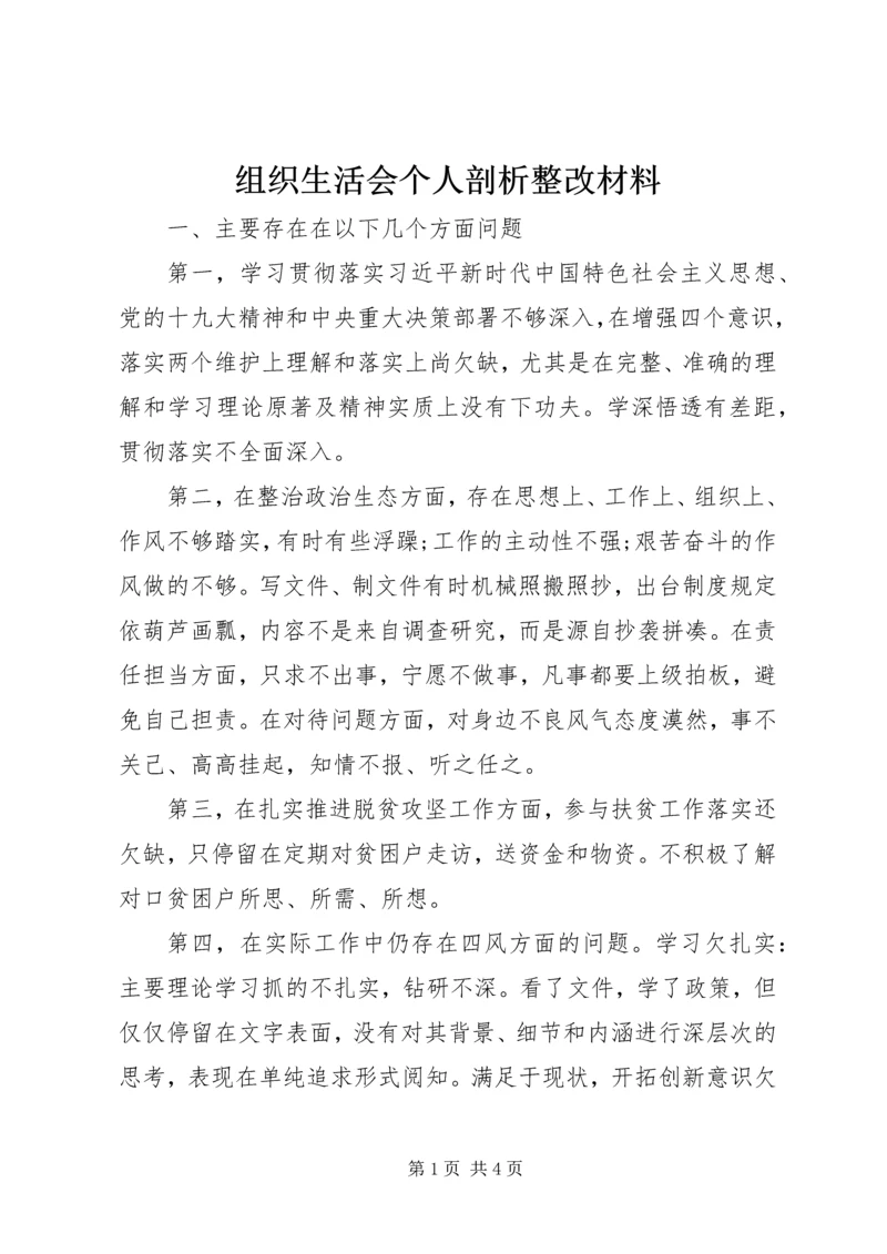 组织生活会个人剖析整改材料 (2).docx