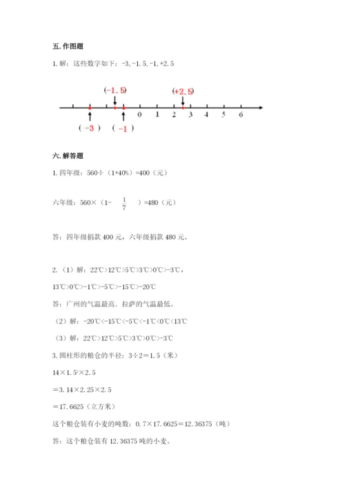 泗洪县六年级下册数学期末测试卷（综合卷）.docx