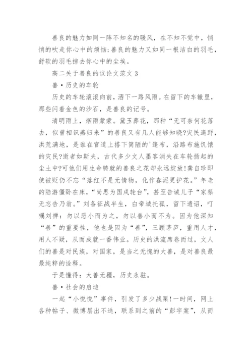 高二关于善良的议论文范文8篇精编.docx