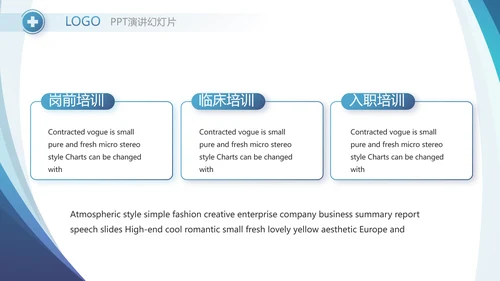 蓝色医疗工作总结汇报计划动态PPT