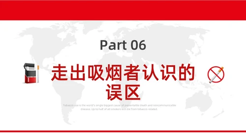 红色水彩简约商务控烟企业培训PPT课件禁烟
