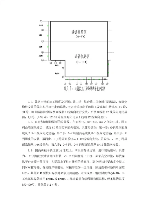 福欣连铸主厂房钢结构吊装方案