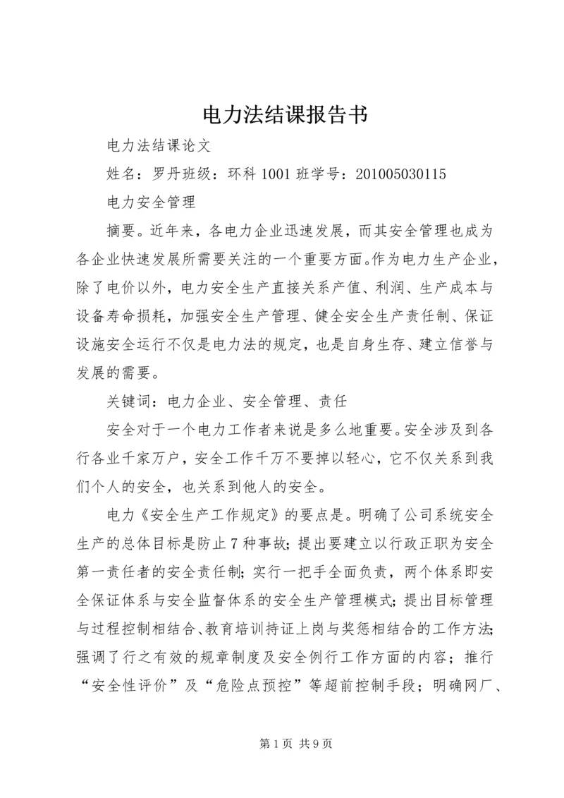 电力法结课报告书_1 (2).docx