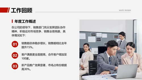 商务感图文销售部门年度工作总结汇报PPT