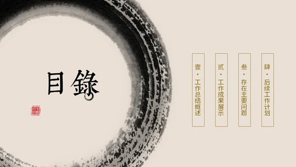 简约中国风水墨毛笔笔刷工作总结汇报PPT