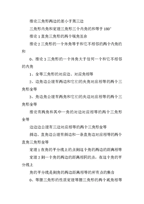 XX初中数学辅导必记重要知识点