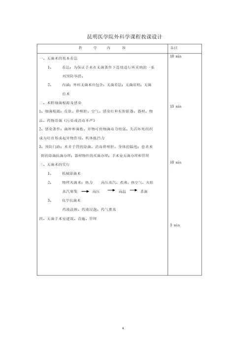 桂林医学院外科学教研室课程教案