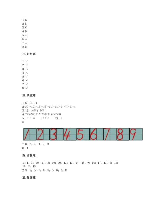 人教版一年级上册数学期末测试卷精品（夺冠系列）.docx