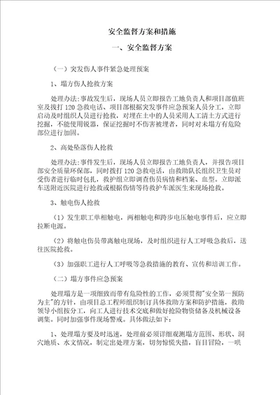 安全监督方案和措施