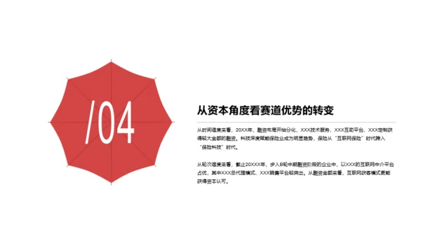 红色简约风保险行业投融资报告PPT下载