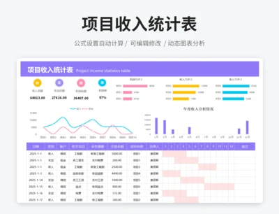 工程项目收入统计表