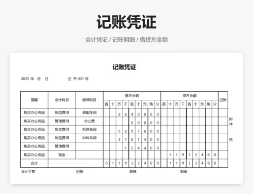 会计科目表