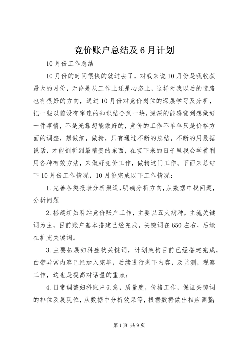 竞价账户总结及6月计划 (3).docx