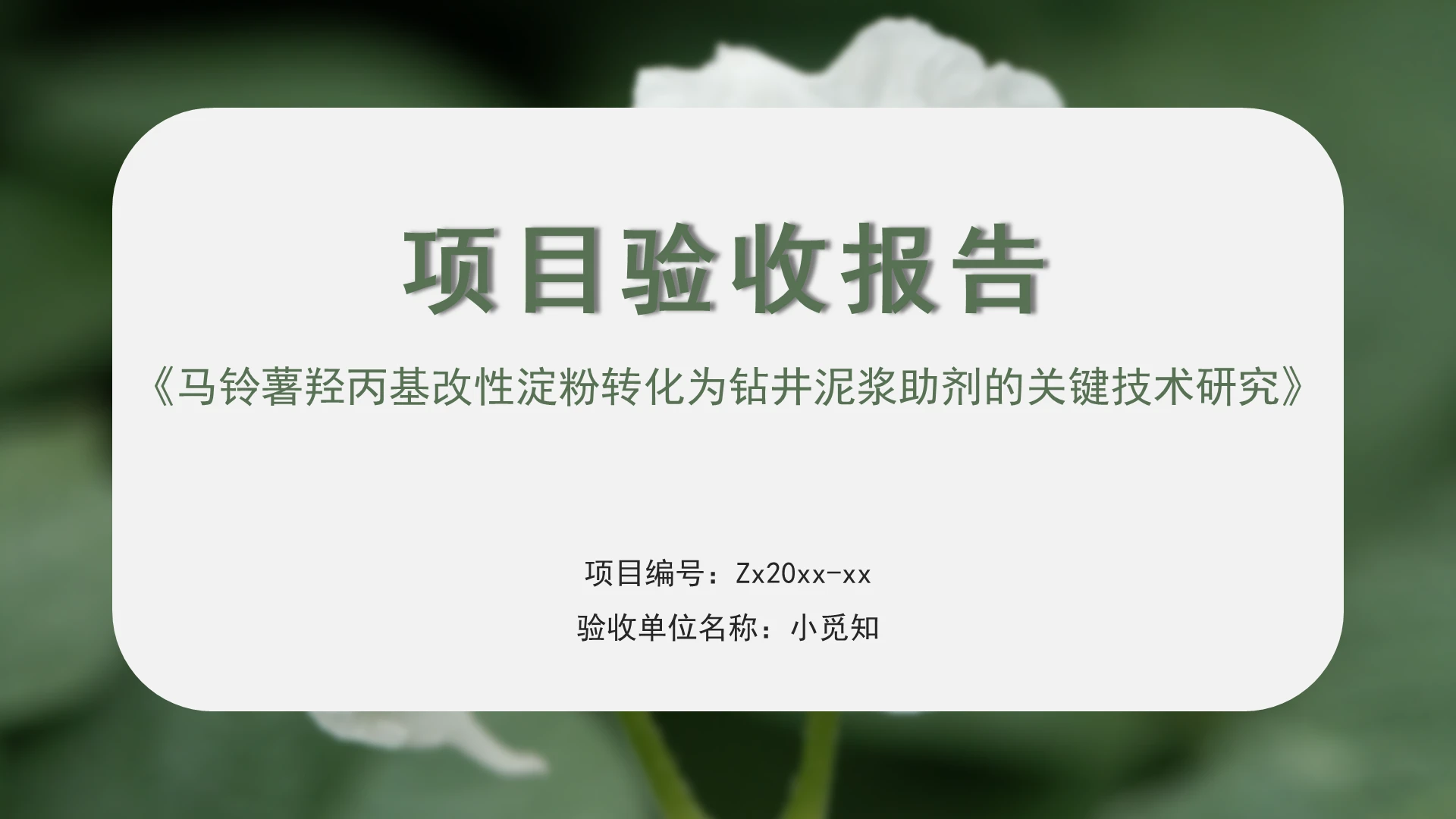 绿色简约项目验收项目验收报告PPT模板
