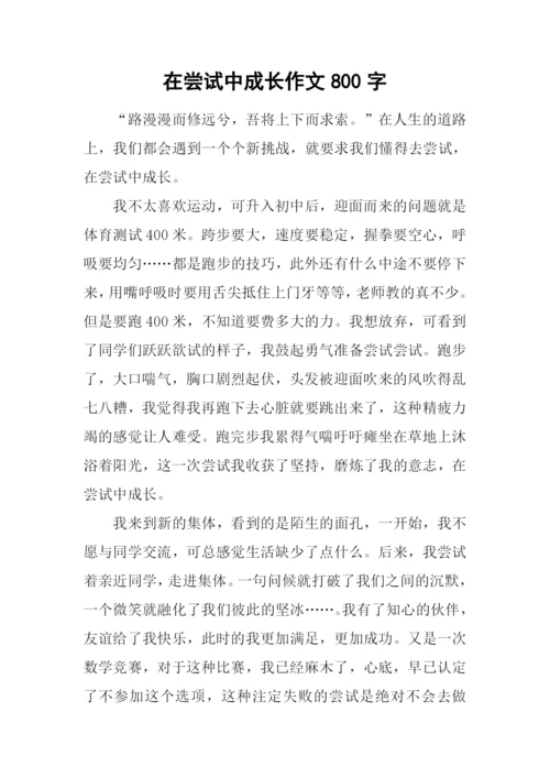 在尝试中成长作文800字-1.docx