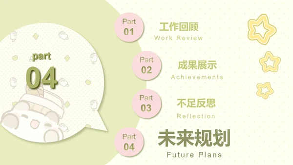 卜卜猫黄色卡通风学生会述职