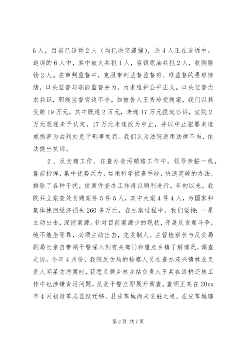 人民检察院上半年工作总结及下半年工作计划.docx