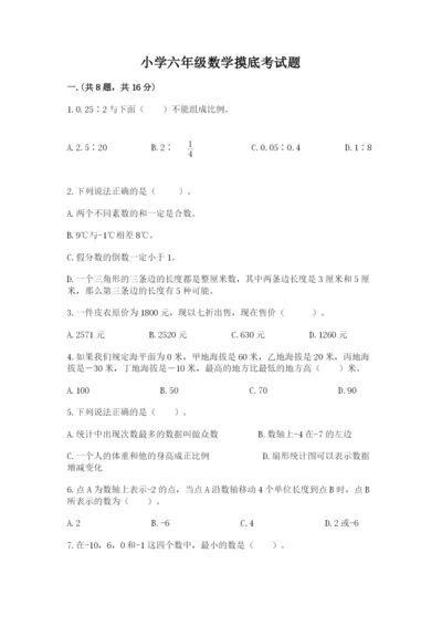 小学六年级数学摸底考试题精品（满分必刷）.docx