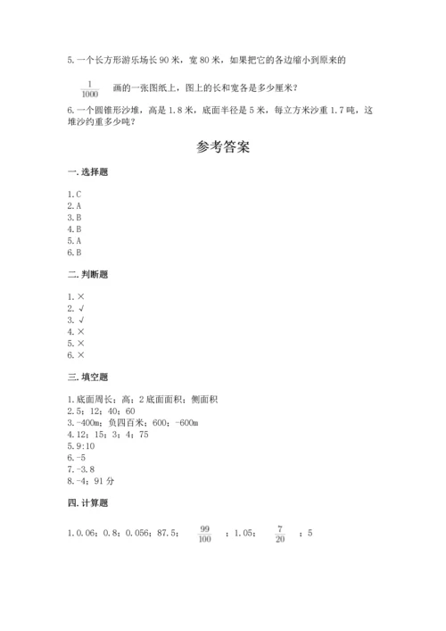 小学数学六年级下册期末测试卷及参考答案【b卷】.docx