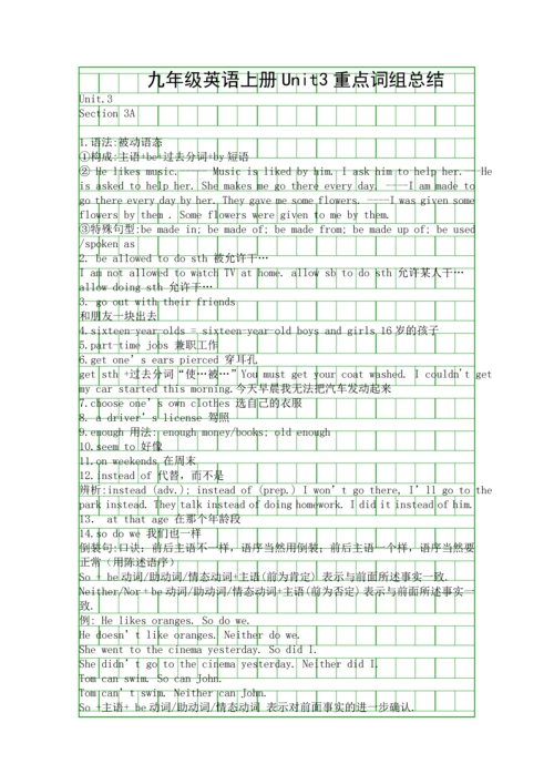 九年级英语上册Unit3重点词组总结.docx