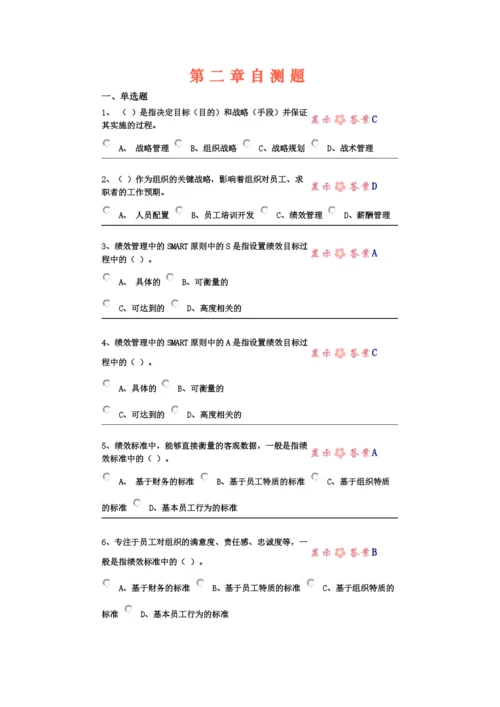 中央电大第二学期期未闭卷复习题及答案人力资源第二章自测题.docx