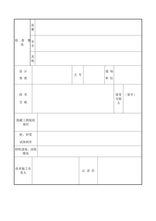 施工日记表格.docx