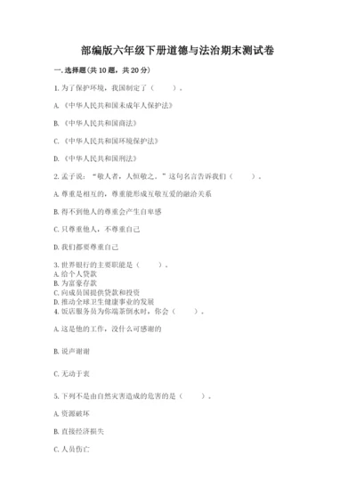 部编版六年级下册道德与法治期末测试卷【黄金题型】.docx