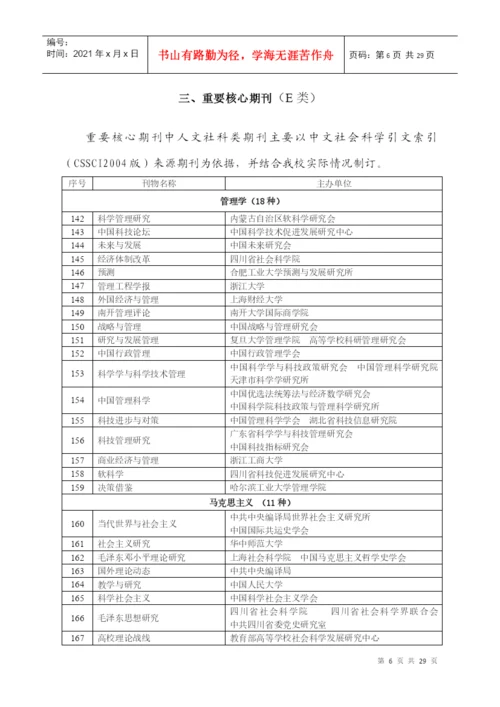 湖北经济学院学术论文发表期刊分类分级目录.docx