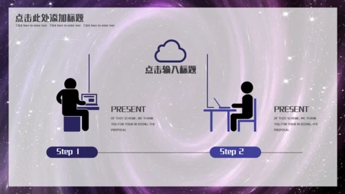 紫色炫酷黑洞产品发布商业计划书通用PPT模板