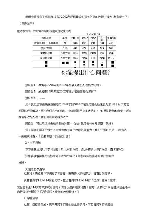 五年级数学第1课时折线统计图