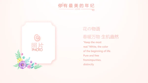 粉色气质清新淡雅生日快乐纪念册相册动态PPT