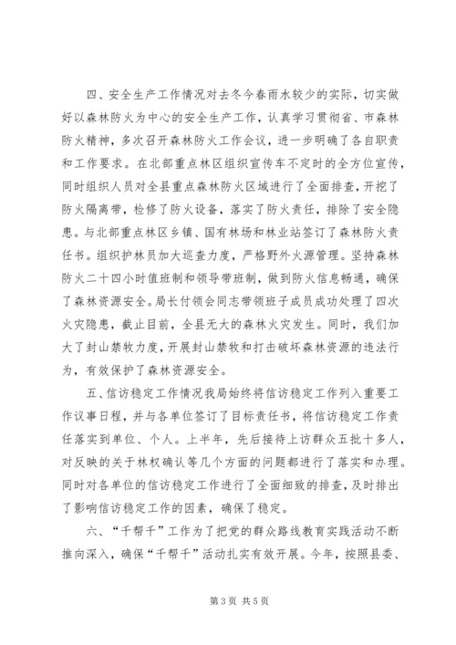 县林业局上半年工作报告 (4).docx