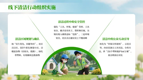 绿色3D风世界清洁地球日环保宣传活动策划PPT模板