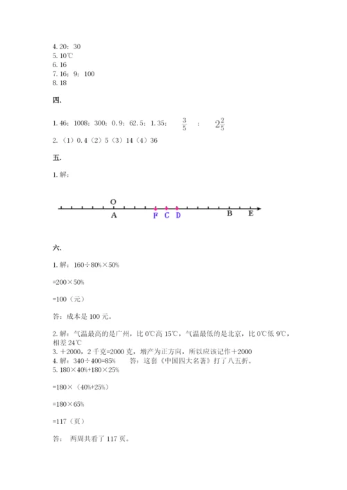 小学六年级数学毕业试题及参考答案（实用）.docx