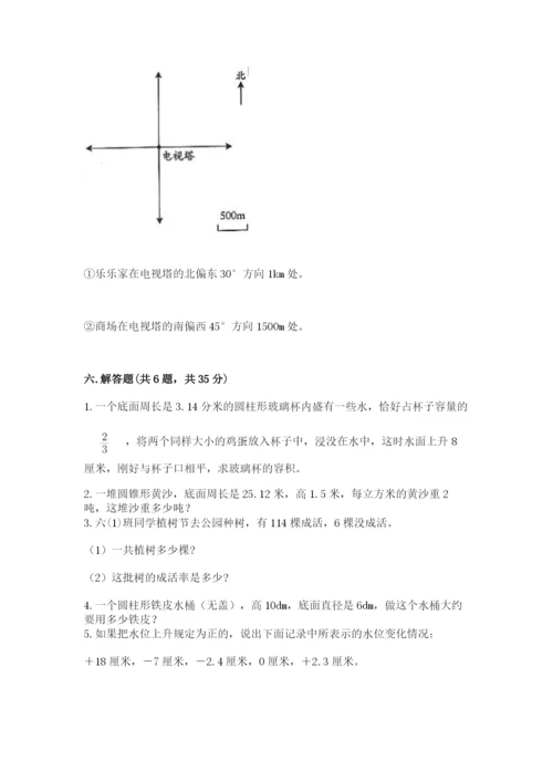 秦城区六年级下册数学期末测试卷及精品答案.docx