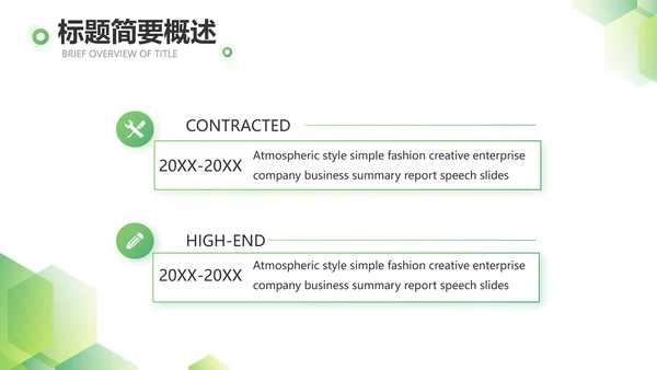 绿色简约大气年终总结PPT