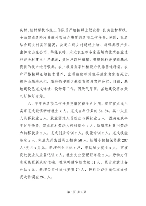 人力资源和社会保障局某年上半年工作小结和下半年工作计划.docx