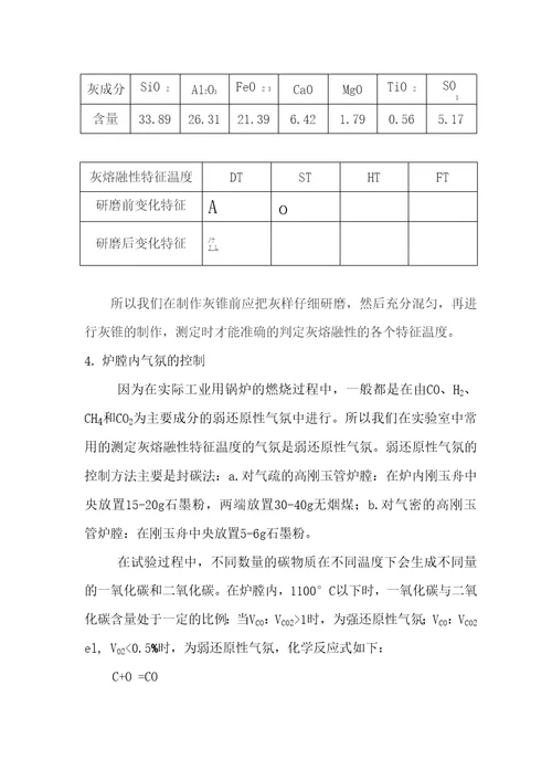 实际操作中,影响灰熔融性准确度的几个因素