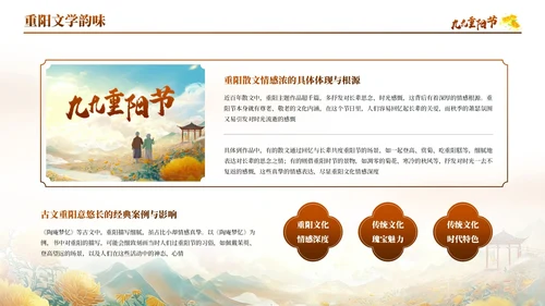 橙色古风中国传统节日之九九重阳节PPT模板